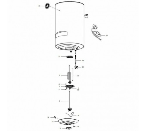 Водонагреватель Ariston PRO1 R INOX ABS 50 V Slim 2K, электрический накопительный (3700649 Аристон)