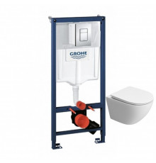 Комплект Инсталяция GROHE Rapid SL + Унитаз подвесной BelBagno BB5177CH-TOR/SC