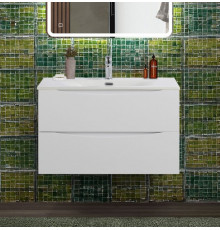 Тумба с раковиной подвесная BelBagno MARINO-CER-N-900-2C-SO-BL-P Bianco Lucido, раковина белая BB-8099-90