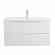 Тумба с раковиной подвесная BelBagno MARINO-CER-N-800-2C-SO-BL-P Bianco Lucido, раковина белая BB-8099-80