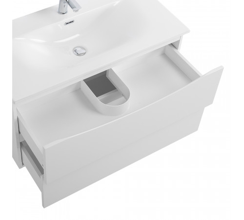 Тумба с раковиной подвесная BelBagno MARINO-CER-N-800-2C-SO-BL-P Bianco Lucido, раковина белая BB-8099-80