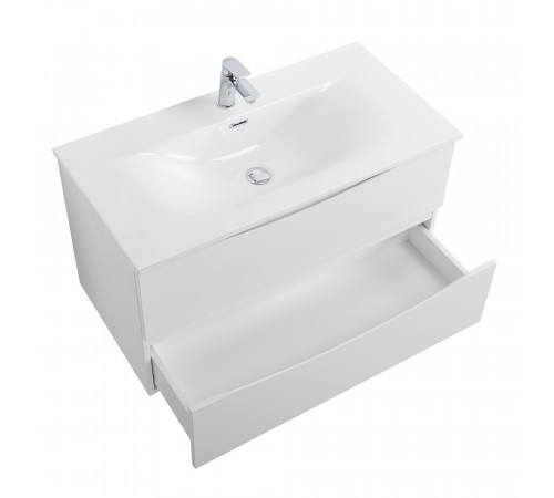 Тумба с раковиной подвесная BelBagno MARINO-CER-N-800-2C-SO-BL-P Bianco Lucido, раковина белая BB-8099-80