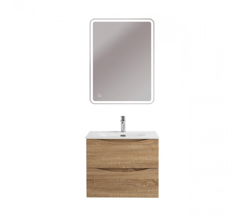 Тумба с раковиной подвесная BelBagno MARINO-CER-N-600-2C-SO-WO-P Rovere Bianco, раковина белая BB-8099-60