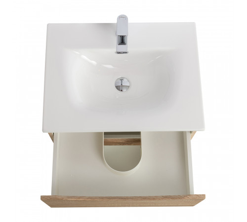 Тумба с раковиной подвесная BelBagno MARINO-CER-N-600-2C-SO-WO-P Rovere Bianco, раковина белая BB-8099-60