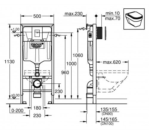 Инсталляция Grohe Rapid SL 38772001 для унитаза 3 в 1