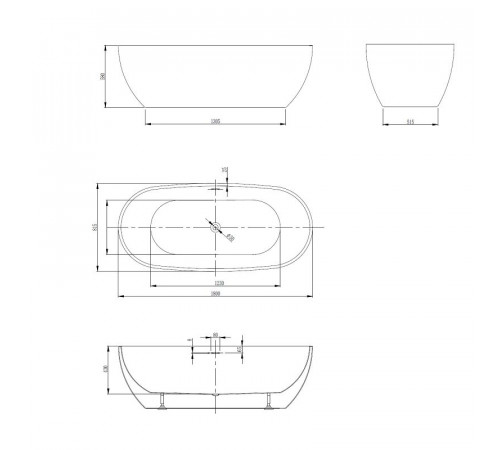 Ванна акриловая Abber AB9263-1.8, 180 x 80 см, цвет белый