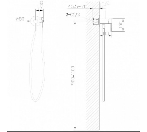 Гигиенический душ со смесителем Abber Wasser Kreis AF8125RG, цвет золото розовое