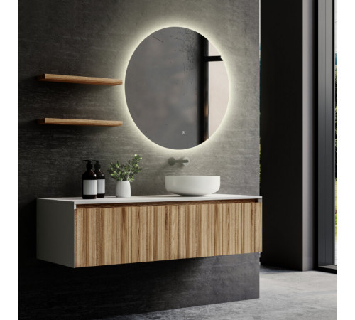 Зеркало Abber Mond AG6203SL-1.0, 100 см, с подсветкой, сенсорный выключатель, цвет белый
