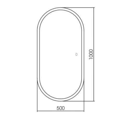 Зеркало Abber Kontur AG6303S-1.0, 50 см, с подсветкой, сенсорный выключатель, цвет белый