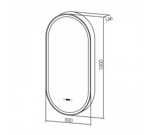 Зеркальный шкаф Abber Kontur AG6339SWHB, 50 см, подсветка, сенсорный выключатель, часы, подогрев, цвет черный