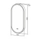 Зеркальный шкаф Abber Kontur AG6339SWHB, 50 см, подсветка, сенсорный выключатель, часы, подогрев, цвет черный