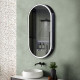 Зеркальный шкаф Abber Kontur AG6339SWHB, 50 см, подсветка, сенсорный выключатель, часы, подогрев, цвет черный
