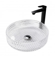 Раковина Abber Glas AK2301, 40 х 40 см, накладная, стеклянная, прозрачная