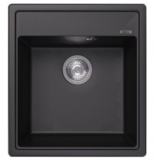 Кухонная мойка Abber Quarz AQ2901B, 46 см, кварцевый композит, черный матовый