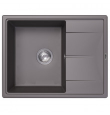 Кухонная мойка Abber Quarz AQ2903G, 65 см, кварцевый композит, крыло справа, серый