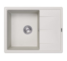 Кухонная мойка Abber Quarz AQ2903W, 65 см, кварцевый композит, крыло справа, белый матовый