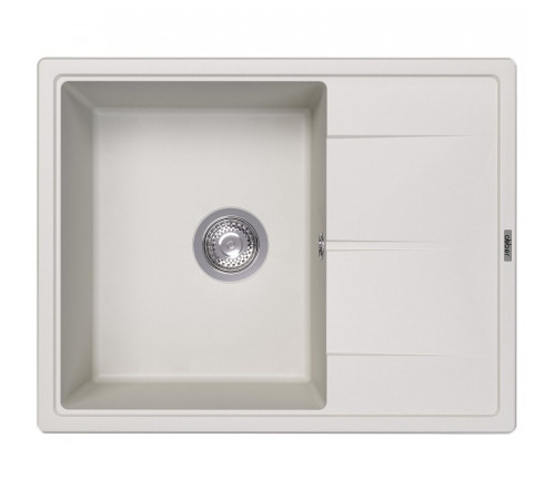 Кухонная мойка Abber Quarz AQ2903W, 65 см, кварцевый композит, крыло справа, белый матовый