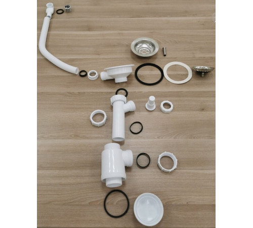 Кухонная мойка Abber Quarz AQ2903W, 65 см, кварцевый композит, крыло справа, белый матовый