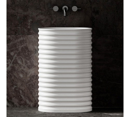Раковина Abber Stein AS2550-H, 58 см, искусственный камень, цвет белый матовый