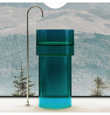 Раковина Abber Kristall AT2701Aquamarin-H, 45 х 45 см, слив в стену, цвет бирюзовый