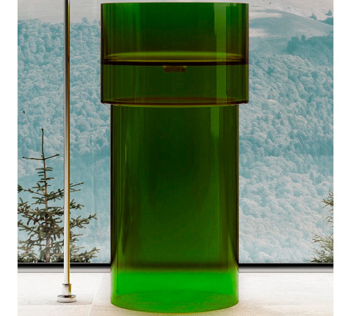 Раковина Abber Kristall AT2701Emerald, 45 х 45 см, слив в пол, с донным клапаном, цвет зеленый