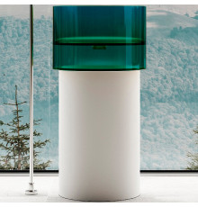 Раковина Abber Kristall AT2701White-Aquamarin-H, 45 х 45 см, напольная, цвет белый/бирюзовый