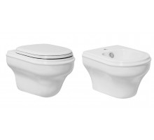 Подвесной унитаз Azurra Charme CHA100/SOSK bi/CHBKS000000M/(CHA500/SOSK bi)*1/CHA1800/Fbi/cr, белый