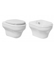 Подвесной унитаз Azurra Charme CHA100/SOSK bi/CHBKS000000M/(CHA500/SOSK bi)*1/CHA1800/Fbi/cr, белый