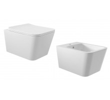Комплект подвесного унитаза с биде Aqueduto Macio MAC0120/MAC0320, белый матовый