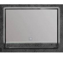 Зеркало Armadi Art Vallessi 551/2 80 см с подсветкой, с полочкой, антрацит, IP24