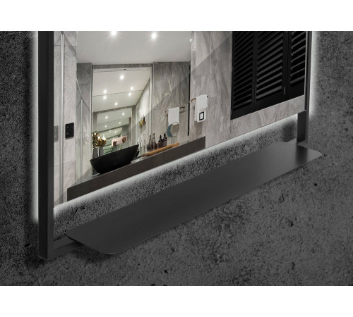 Зеркало Armadi Art Vallessi 552/2 100 см с подсветкой, с полочкой, антрацит, IP24