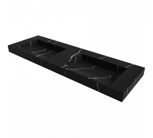 Раковина Armadi Art Flat 859-140-NM, 140 см, моноблок, цвет nero marquina