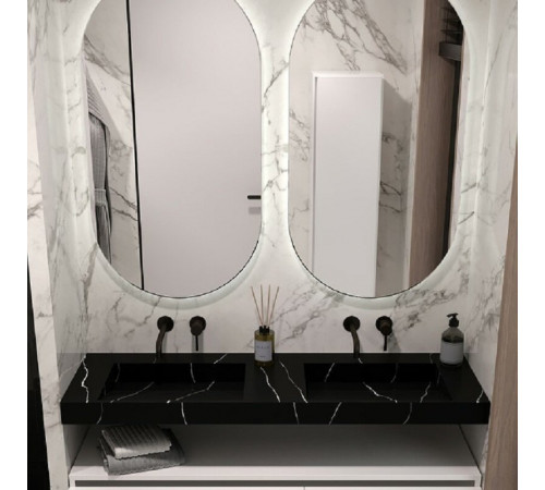 Раковина Armadi Art Flat 859-140-NM, 140 см, моноблок, цвет nero marquina
