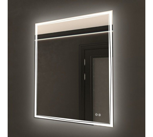 Зеркало Art&Max Firenze, AM-Fir-700-800-DS-F-H, 70 см, LED подсветка, сенсорный выключатель, диммер, антизапотевание, цвет белый