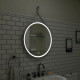Зеркало Art&Max Milan AM-Mil-650-DS-F 65 см с подсветкой, на ремне из белой кожи