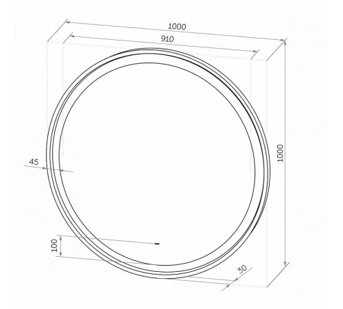 Зеркало Art&Max Napoli AM-Nap-1000-DS-F-White, 100 см, цвет белый матовый