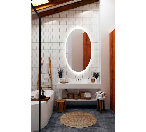 Зеркало Art&Max Ovale AM-Ova-570-770-DS-F-H 57 x 77 см с подсветкой, диммер, антизапотевание