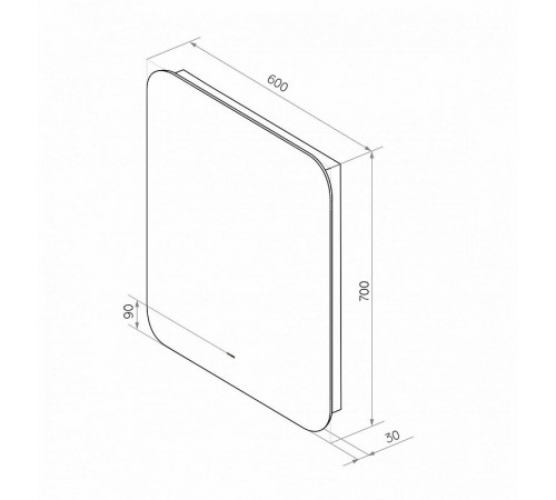 Зеркало Art&Max Ravenna AM-Rav-600-700-DS-F, 60 см, LED-подсветка, датчик движения, бесконтактный сенсор, цвет белый