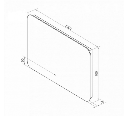 Зеркало Art&Max Siena, AM-Sie-1000-700-DS-F, 100 см, с LED-подсветкой, инфракрасный сенсор, датчик движения, диммер, цвет черный