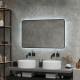 Зеркало Art&Max Siena, AM-Sie-1000-700-DS-F, 100 см, с LED-подсветкой, инфракрасный сенсор, датчик движения, диммер, цвет черный