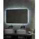 Зеркало Art&Max Siena, AM-Sie-1000-700-DS-F, 100 см, с LED-подсветкой, инфракрасный сенсор, датчик движения, диммер, цвет черный