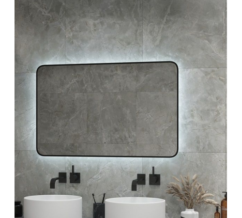 Зеркало Art&Max Siena, AM-Sie-1200-700-DS-F, 120 см, с LED-подсветкой, инфракрасный сенсор, датчик движения, диммер, цвет черный