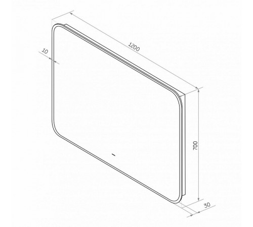 Зеркало Art&Max Siena, AM-Sie-1200-700-DS-F, 120 см, с LED-подсветкой, инфракрасный сенсор, датчик движения, диммер, цвет черный