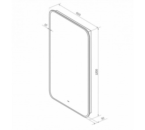 Зеркало Art&Max Siena, AM-Sie-600-1200-DS-F, 60 см, с LED-подсветкой, инфракрасный сенсор, датчик движения, диммер, цвет черный