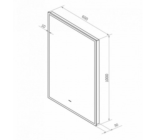 Зеркало Art&Max Sorrento, AM-Sor-600-1000-DS-F, 60 см, с LED-подсветкой, инфракрасный сенсор, датчик движения, диммер, цвет черный