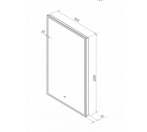 Зеркало Art&Max Sorrento, AM-Sor-600-1200-DS-F, 60 см, с LED-подсветкой, инфракрасный сенсор, датчик движения, диммер, цвет черный