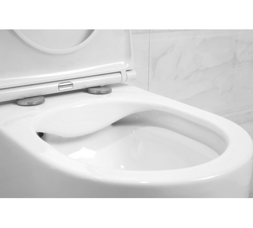 Подвесной безободковый унитаз Art&Max Rimini AM204CHR, белый
