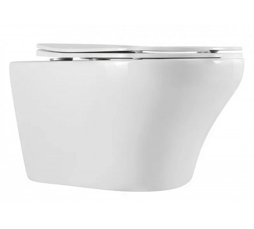 Унитаз подвесной Art&Max Gina AM218CHR/SC, безободковый, сиденье микролифт, белый