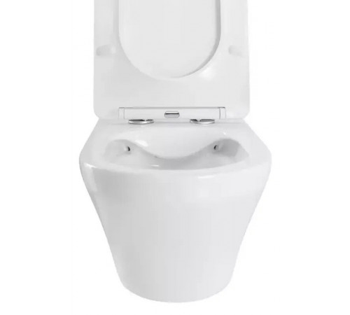 Унитаз подвесной Art&Max Gina AM218CHR/SC, безободковый, сиденье микролифт, белый