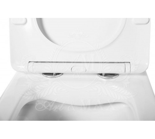 Унитаз подвесной Art&Max Platino AM9321CHR/SC, безободковый, сиденье микролифт, белый